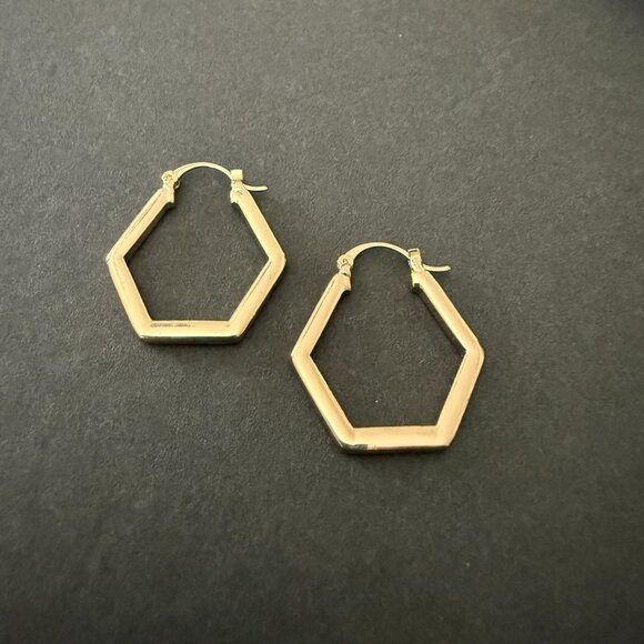 NOC Steve Madden Gold-Tone Geometric Hoop Earrings Set Of 3 Modern Stylish - Picture 6 of 9